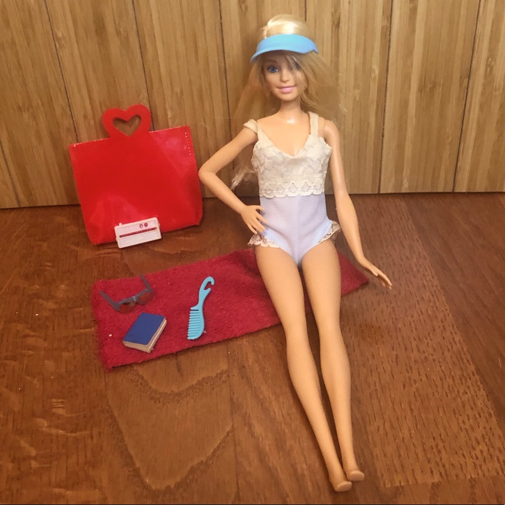 Vintage Barbie Swimsuit With Accessories
